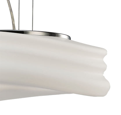 Mantra M3621 Mediterraneo Pendant 2 Light E27 Medium, Polished Chrome/Frosted White Glass