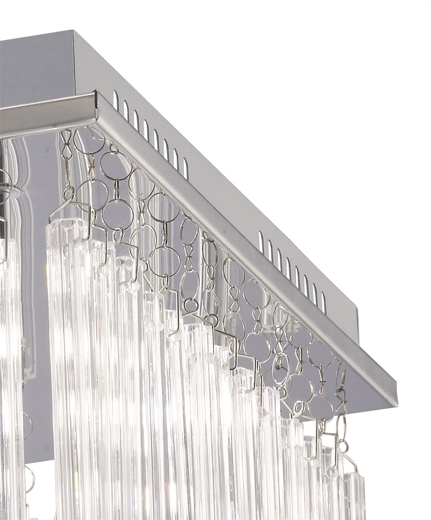 Diyas Capella Square Flush  6 Light G9 Polished Chrome/Glass Ceiling Light Fitting
