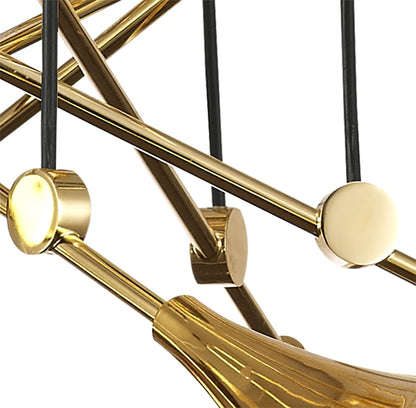 Mantra Jazz Oro M5895 Jazz Pendant, 88cm Round, 6 x E27 (Max 20W), Polished Gold