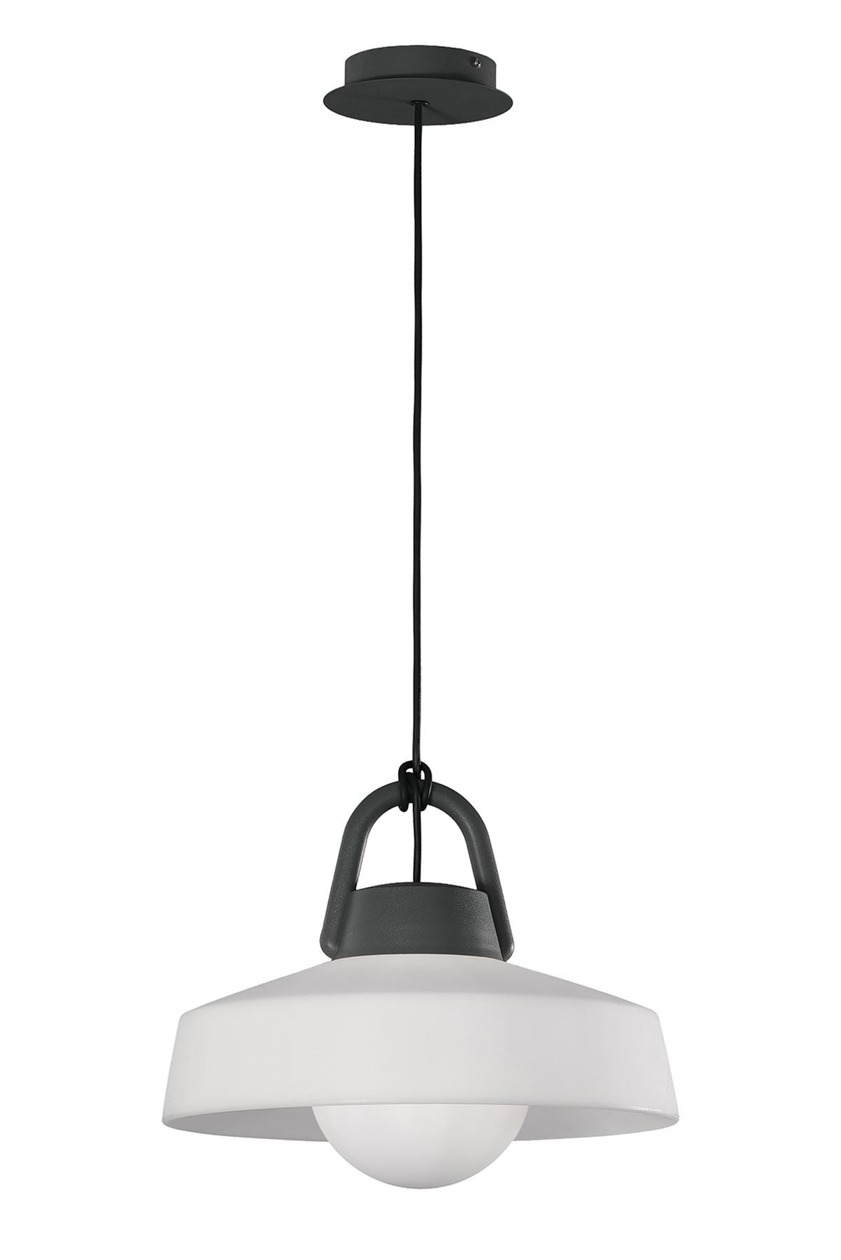 Mantra Fusion M6212 Kinke Pendant, 1 x E27, IP65, Anthracite, 2yrs Warranty