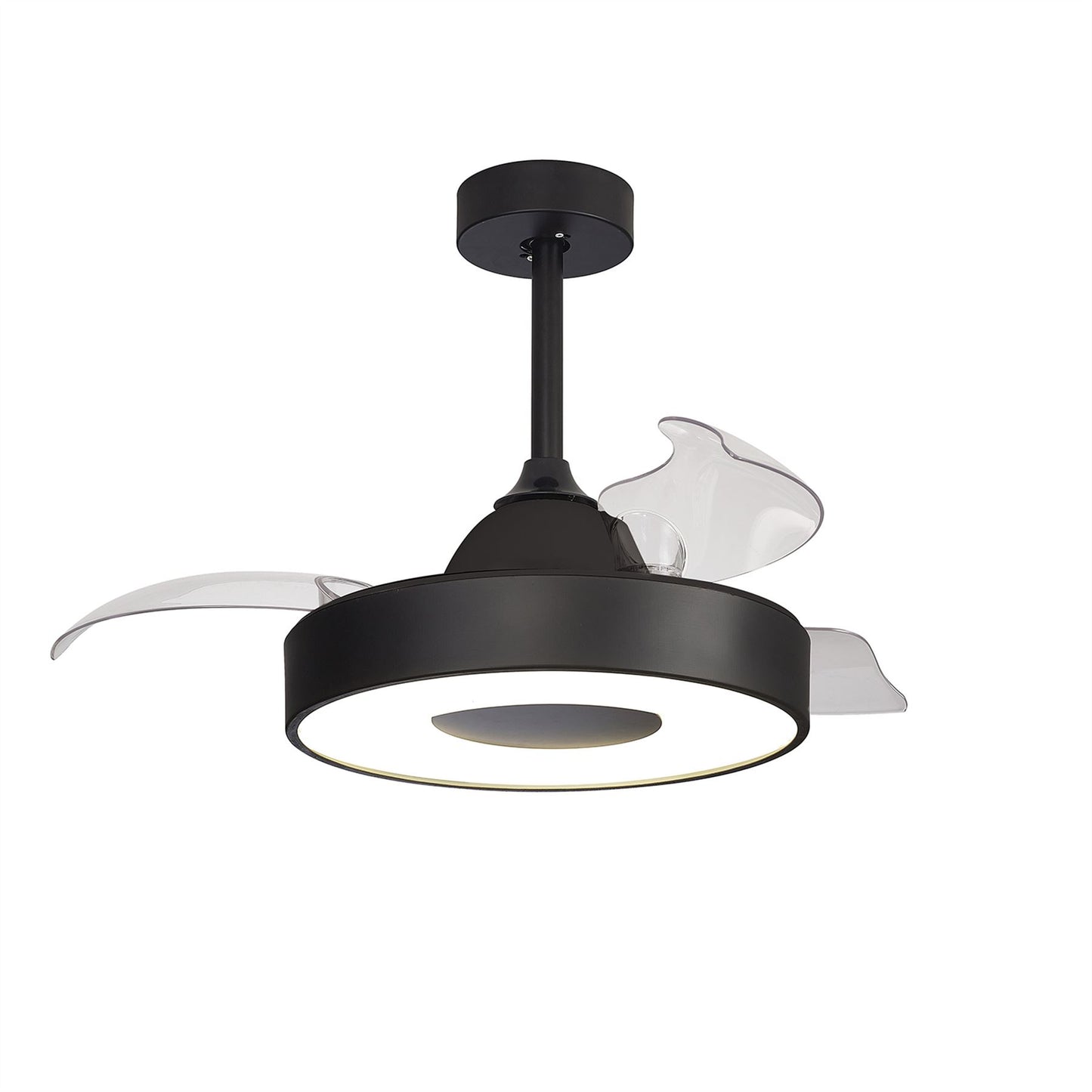 Coin Air 60W LED Dimmable Ceiling Light With Built-In 30W DC Reversible Fan, Remote & APP Control, Black, 3300lm, 5yrs Warranty
