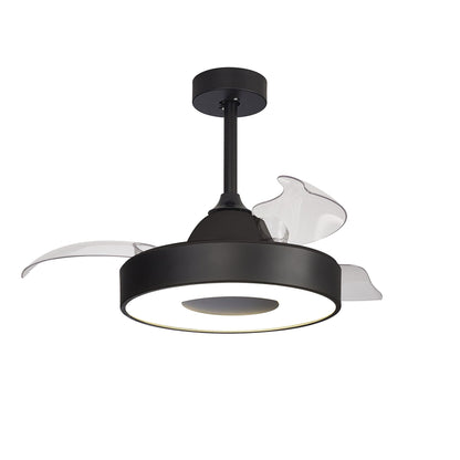 Coin Air 60W LED Dimmable Ceiling Light With Built-In 30W DC Reversible Fan, Remote & APP Control, Black, 3300lm, 5yrs Warranty