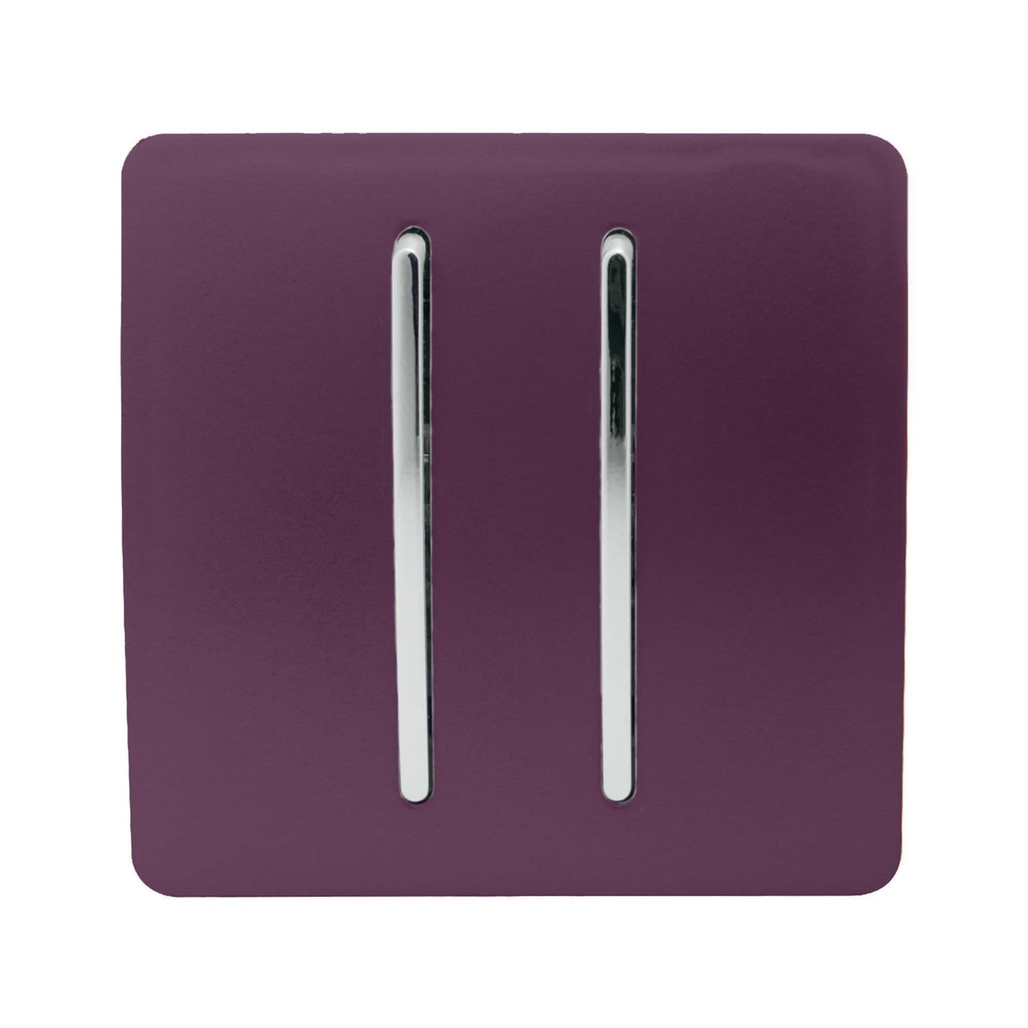 Trendi 2 Gang Artistic Modern Glossy Tactile Home Automation Switch Plum