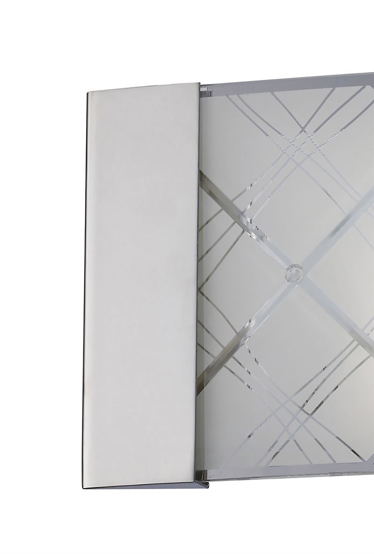 Diyas Aries Wall Light 2 Light E14 Polished Chrome/Glass