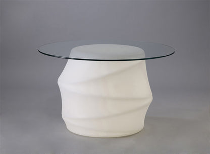 Mantra Bambu Table 2 Light E27 Outdoor IP65, Opal White/Clear Glass