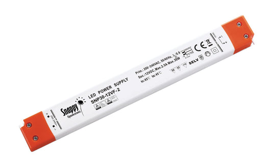 Snappy SNP, 30W, Constant Voltage Non-Dimmable PC LED Driver, 12VDC, IP20, Screw Connection, 5 yrs Warranty.