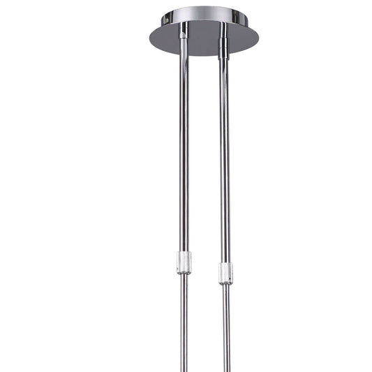 Mantra Guss GU10 Guss Telescopic GU10 8 Light L1/SGU10 Oval Curved, Polished Chrome/White Acrylic, CFL Lamps INCLUDED