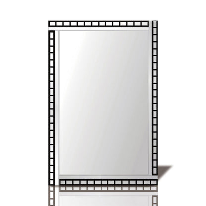 Diyas Home Nyah Detailed Mirror 120cm x 80cm Black Edged Rectangular Cut (Pallet Shipment Only, Additional Charges May Apply.) Item Weight: 16kg Mirrors