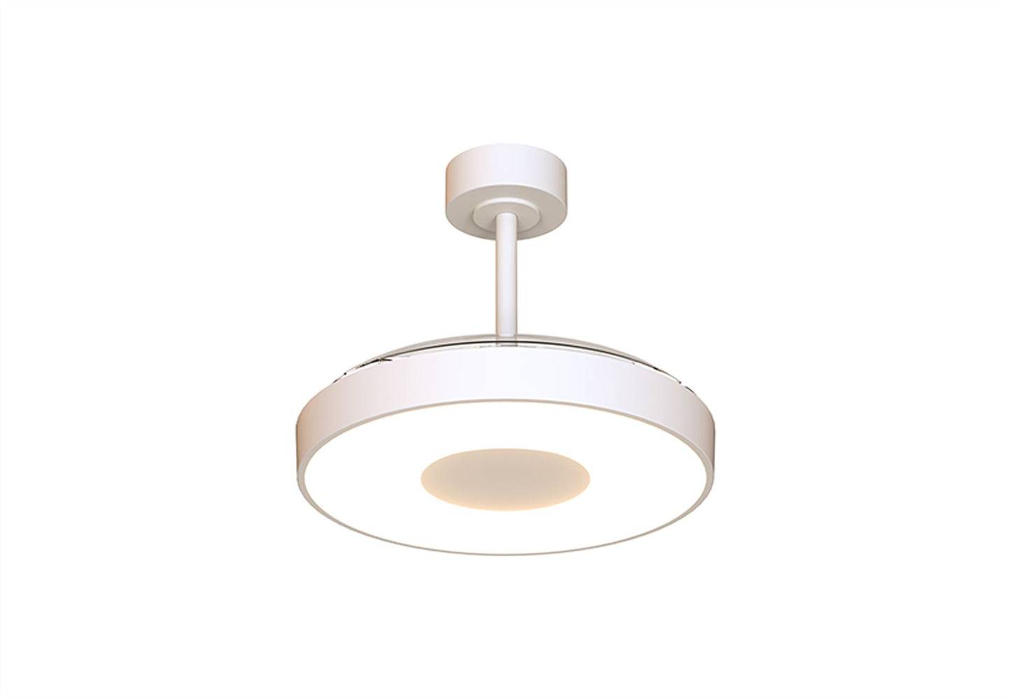 Coin Fan M 49cm 40W LED Dimmable Ceiling With Built-In 30W DC Fan, 3000-5000K Remote, APP, Alexa & Google Voice Control, 6400lm, White