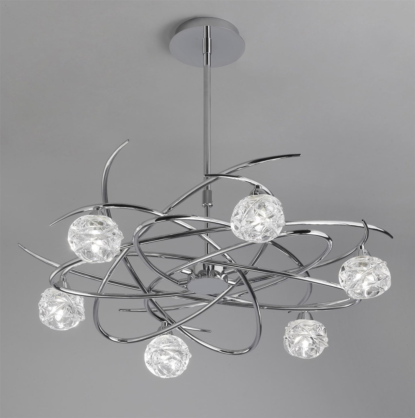 Mantra M3942 Maremagnum Telescopic Semi Flush Convertible 6 Light G9, Polished Chrome