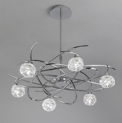 Mantra M3942 Maremagnum Telescopic Semi Flush Convertible 6 Light G9, Polished Chrome