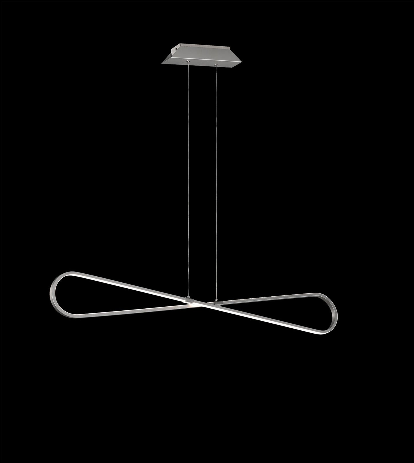 Mantra M5870 Bucle Linear Pendant 42W LED 3000K, 3650lm, Polshied Chrome, White, White Acrylic, 3yrs Warranty