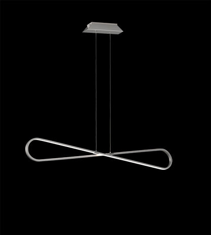 Mantra M5870 Bucle Linear Pendant 42W LED 3000K, 3650lm, Polshied Chrome, White, White Acrylic, 3yrs Warranty