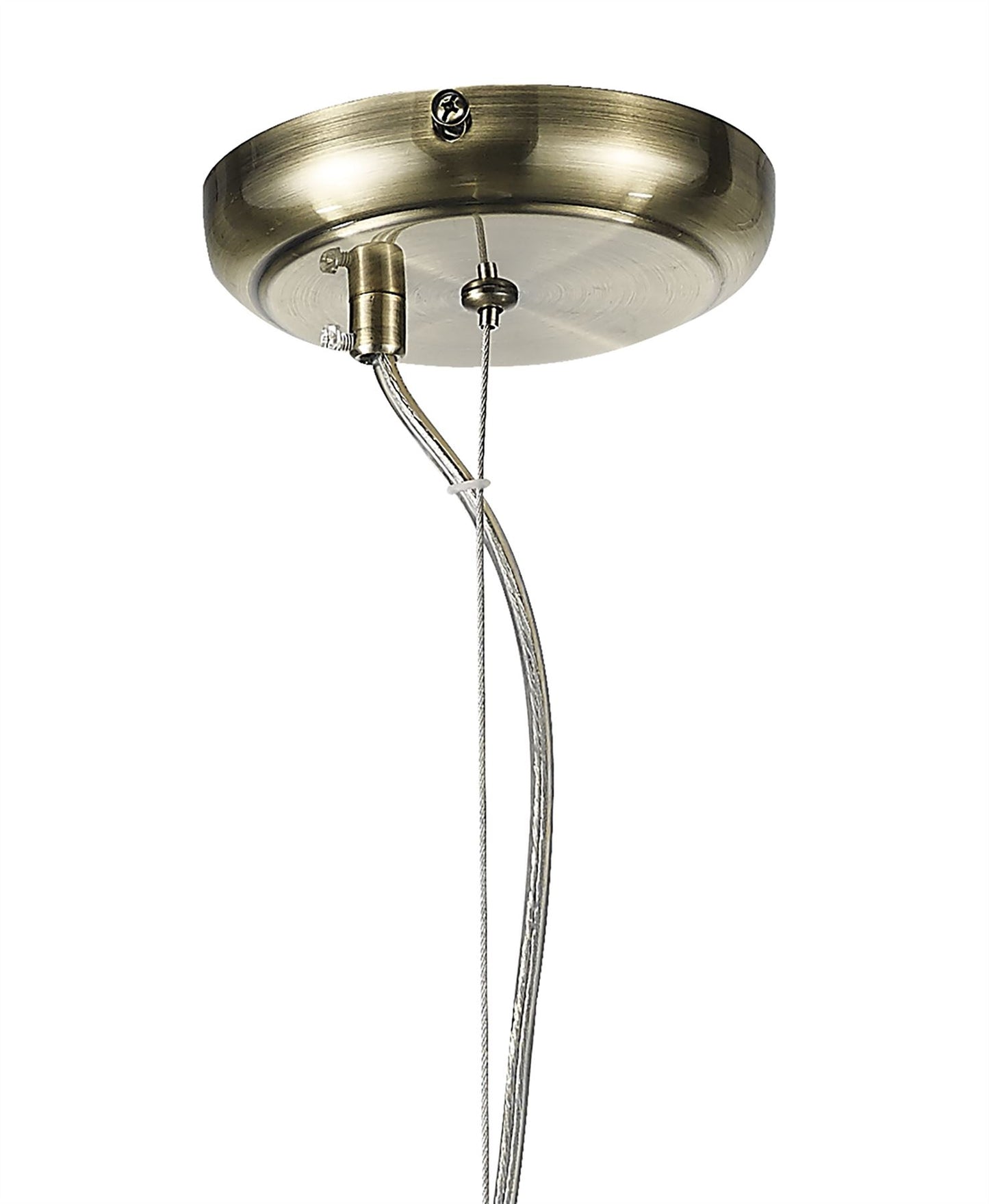Diyas Chelsie 38cm Large  1 Light E27 Antique Brass/Clear Beaded Glass Ceiling Pendant Light Fitting