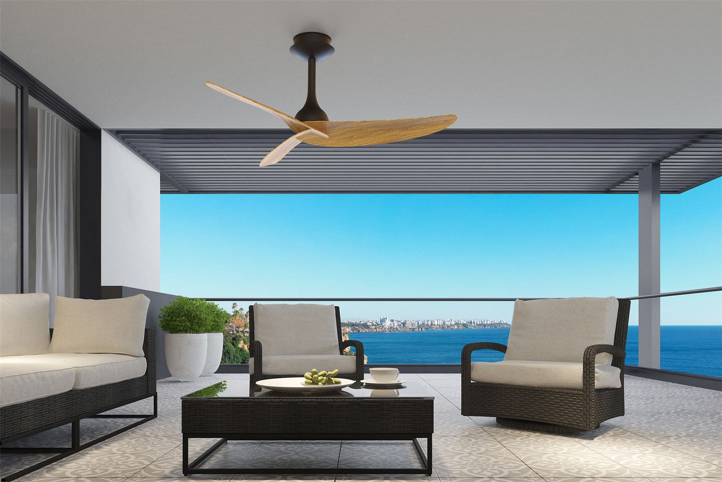 Ipanema IP44 1.2m 32W DC Fan With Remote Control, WoodBlack, 5yrs Warranty