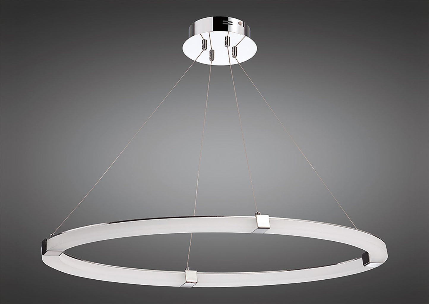 Mantra Fusion Taccia Taccía Pendant 28W LED Oval 3000K, 2500lm, Polished Chrome/Frosted Acrylic, 3yrs Warranty