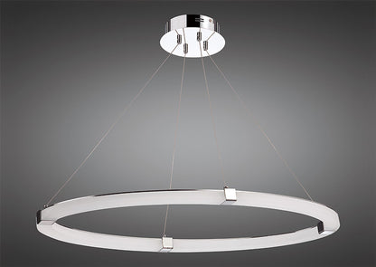 Mantra Fusion Taccia Taccía Pendant 28W LED Oval 3000K, 2500lm, Polished Chrome/Frosted Acrylic, 3yrs Warranty