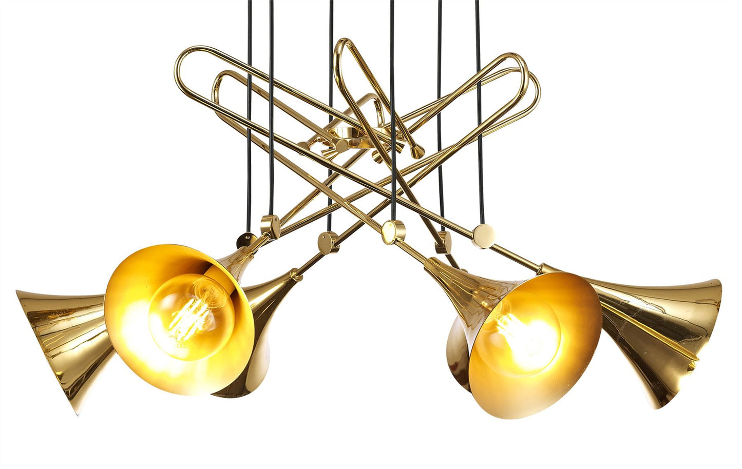 Mantra Jazz Oro M5895 Jazz Pendant, 88cm Round, 6 x E27 (Max 20W), Polished Gold