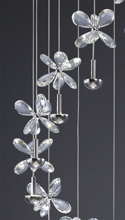 Diyas Aviva 45cm  12 Light 4000K LED Polished Chrome/Crystal Ceiling Pendant Light Fitting