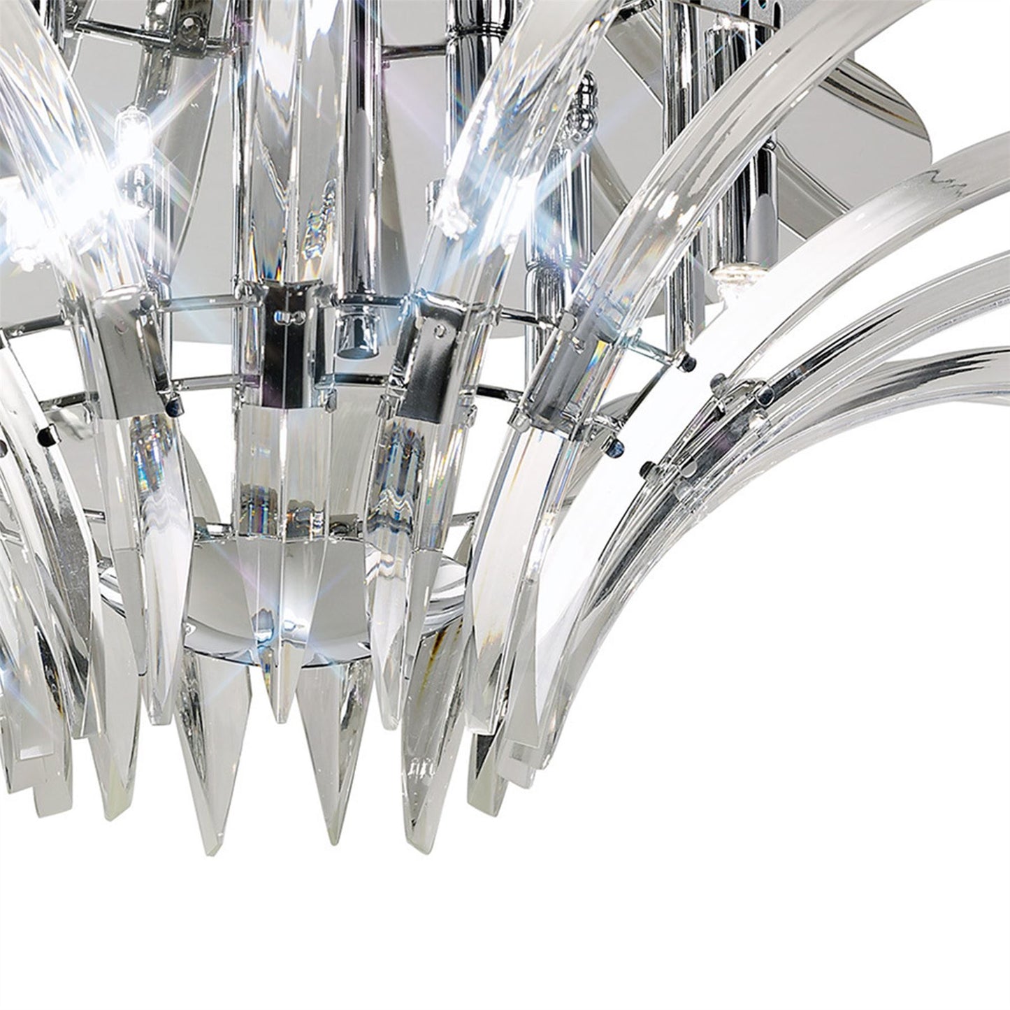 Diyas Sinclair 63cm Flush  6 Light G9 Polished Chrome Ceiling Light Fitting