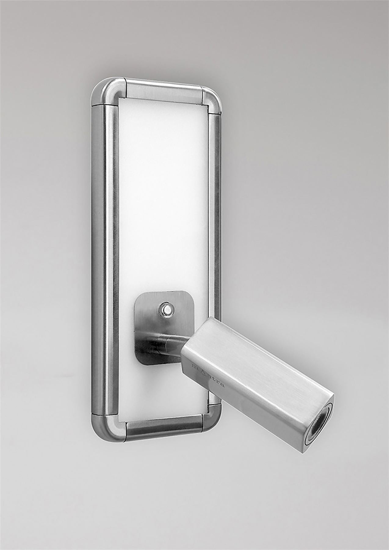 Mantra M5256 Ibiza Wall Light Single Head with Backlit Light 10W LED Satin Nickel 4000K, 700lm,, 3yrs Warranty