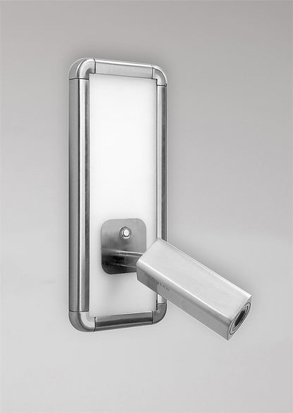 Mantra M5256 Ibiza Wall Light Single Head with Backlit Light 10W LED Satin Nickel 4000K, 700lm,, 3yrs Warranty