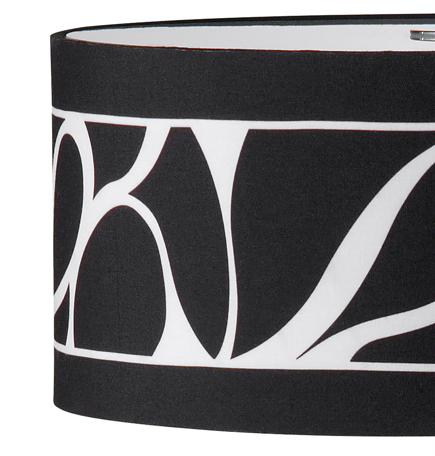 Mantra Manhattan Table Lamp 2 Light L1/SGU10, Polished Chrome/Frosted Glass with Black Patterned Shade, CFL Lamps INCLUDED