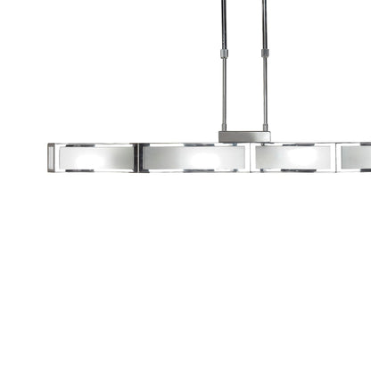 Mantra M0397 Duna E27 Linear Pendant 4 Light E27 Bar, Polished Chrome, White Acrylic