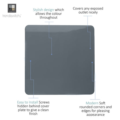 Trendi Artistic Modern Glossy Tactile Single Blanking Plate Warm Grey