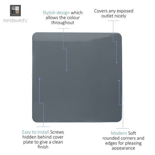 Trendi Artistic Modern Glossy Tactile Single Blanking Plate Warm Grey