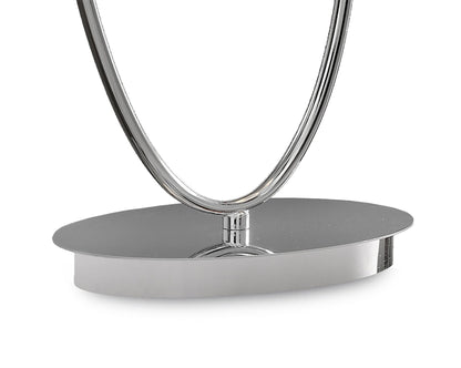 Mantra M6318 Andrea Table Lamp 63cm, 2 x E14 (Max 20W), Polished Chrome, White Shades, Black Crystal Droplets