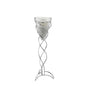 Diyas Home (DH) Tessa Cone Candle Holder 70Cm Polished Chrome/Clear Glass Art