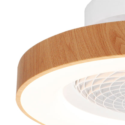 Tibet Mini 53cm 70W LED Dimmable Ceiling Light With 35W DC Reversible Fan Remote, 3900lm, Wood Effect/White, 5yrs Wrnty