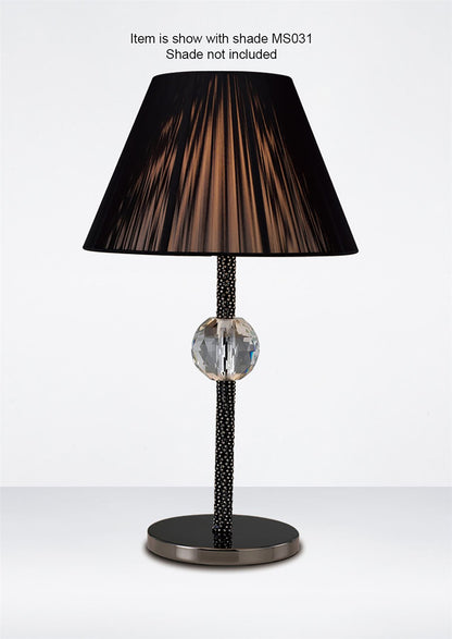 Diyas Elena Crystal Table Lamp 1 Light E27 WITHOUT SHADE Black Chrome