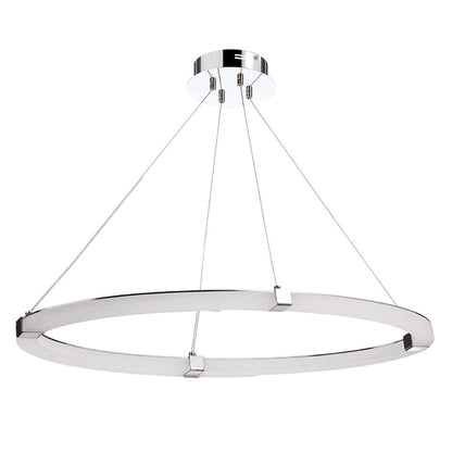 Mantra Fusion Taccia Taccía Pendant 28W LED Oval 3000K, 2500lm, Polished Chrome/Frosted Acrylic, 3yrs Warranty