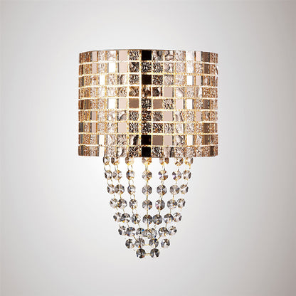 Diyas Camden Wall Light 2 Light G9 Rose Gold/Mosaic Glass/Crystal