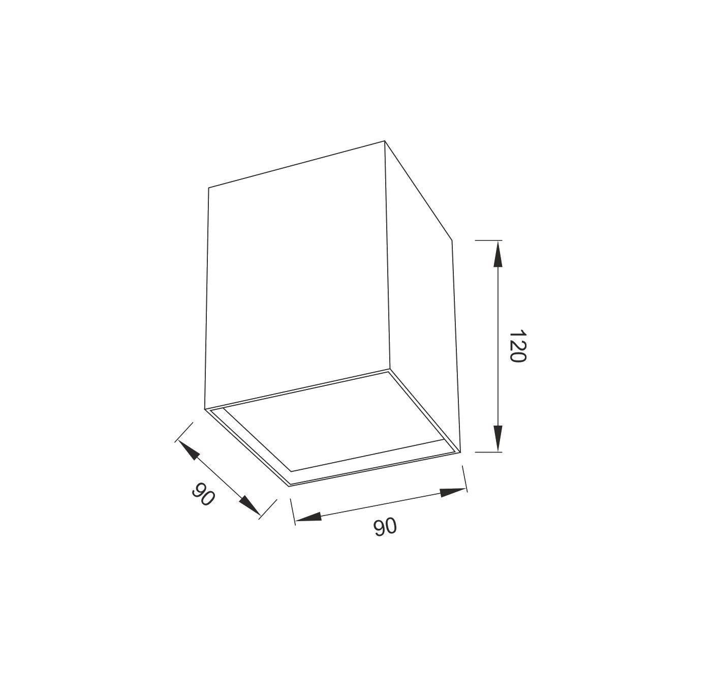 Mantra Fusion M5631 Kailua Flush Square 1 x GU10, Silver - M5631 Ceiling