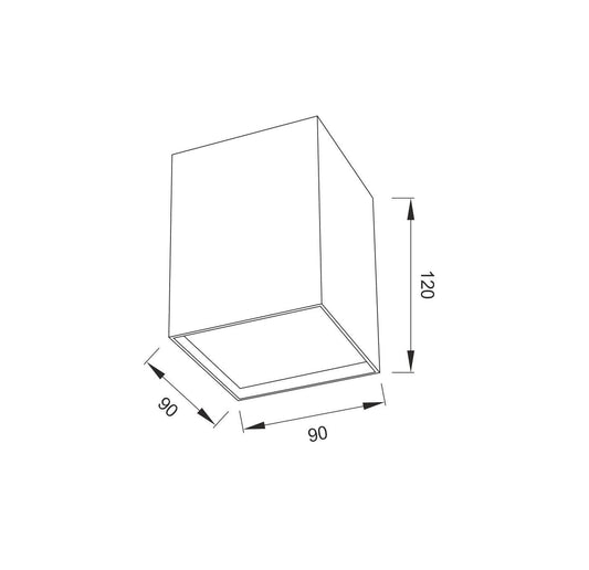 Mantra Fusion M5631 Kailua Flush Square 1 x GU10, Silver - M5631 Ceiling