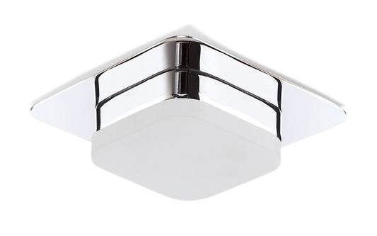 Mantra Fusion Marcel Recessed Down Light 5W LED Square 3000K IP44, 450lm, Polished Chrome/Frosted Acrylic, Cut Out: 70mm, Driver Included, 3yrs Warranty