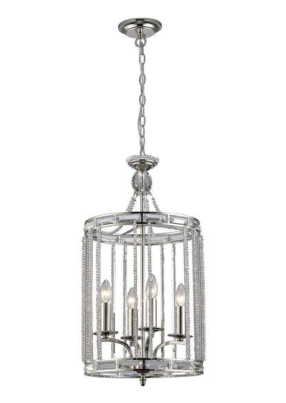 Diyas Adina  4 Light E14 Polished Nickel/Crystal Ceiling Pendant Light Fitting