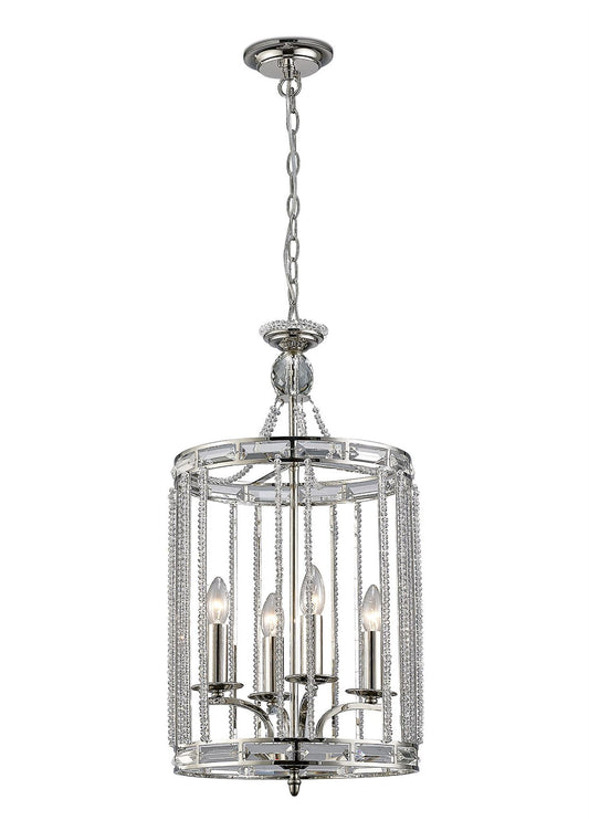 Diyas Adina  4 Light E14 Polished Nickel/Crystal Ceiling Pendant Light Fitting