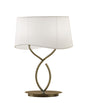 Mantra Ninette Table Lamp 2 Light E14 Large, Antique Brass with Ivory White Shade