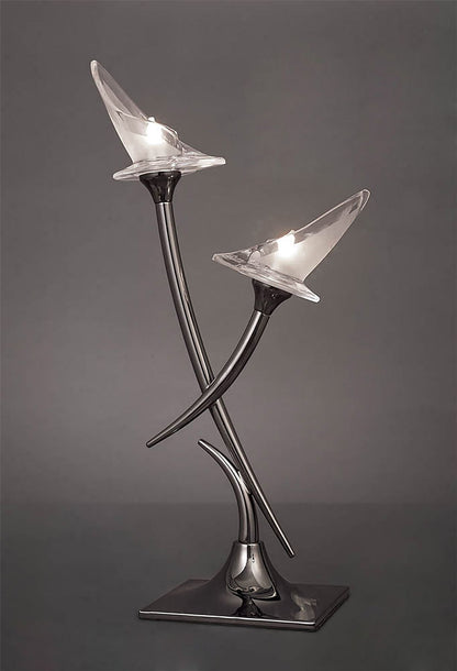 Mantra Flavia Table Lamp 2 Light G9, Black Chrome