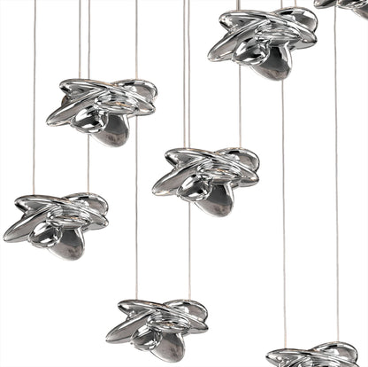 Mantra M5901 Nido Pendant 75cm Round 7 + 4 Lights 42W + 20W LED 3000K, 5080lm, Chrome, 3yrs Warranty