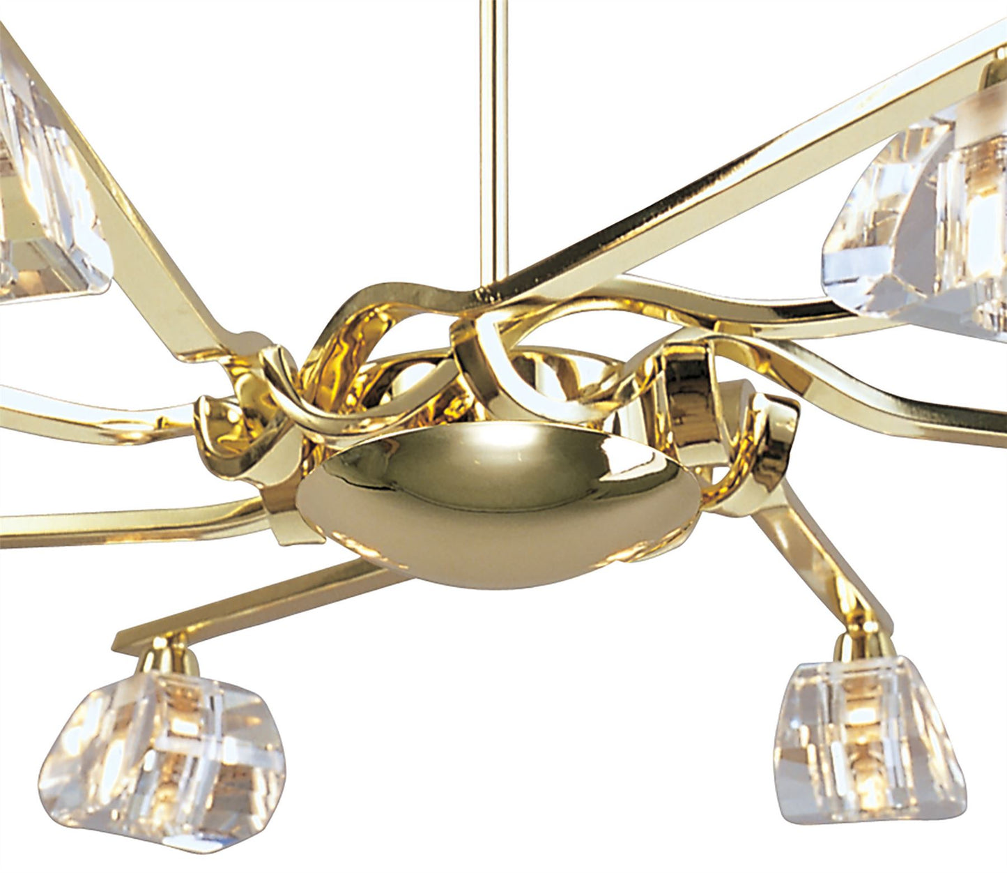 Mantra Alfa 80cm Pendant 8 Light G9, Polished Brass
