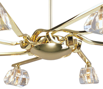 Mantra Alfa 80cm Pendant 8 Light G9, Polished Brass