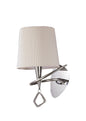 Mantra Mara Wall Light Switched 1 Light E14, Polished Chrome with Ivory White Shade