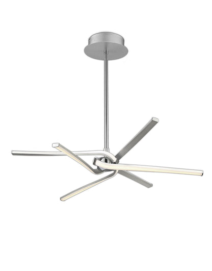 Mantra M4991 Knot Telescopic\Semi Ceiling 45W LED Curved Arms 3000K, 3150lm, Silver/Frosted Acrylic/Polished Chrome, 3yrs Warranty - M4991 Ceiling
