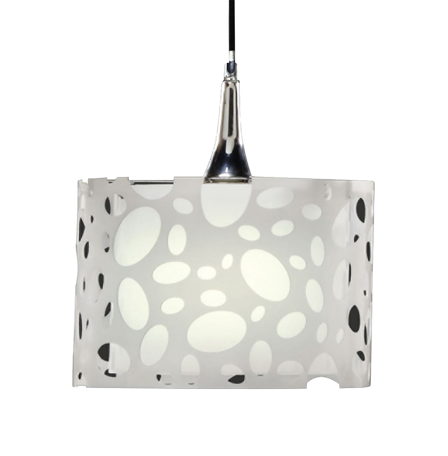 Mantra Lupin Linear Pendant 2 Light E27 Line, Gloss White/White Acrylic/Polished Chrome, CFL Lamps INCLUDED