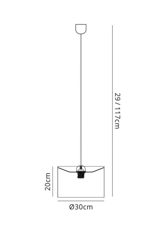 Deco Dako Black Pendant 1 Light E27 with 300 x 200mm Metallic Bronze Finish Cylinder Shade, c/w Ceiling Bracket